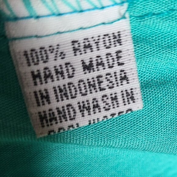 Bamblue Turquoise Beaded Bib Halter Rayon Dress - Picture 6 of 6